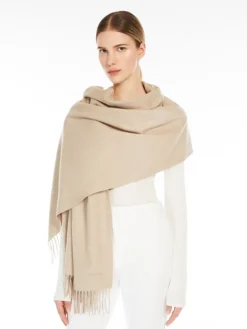 Cashmere logo stole - BEIGE