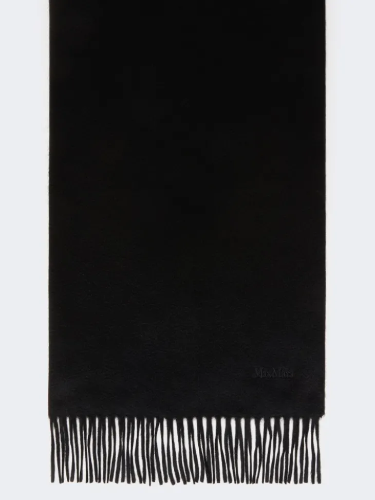 Cashmere logo stole - BLACK