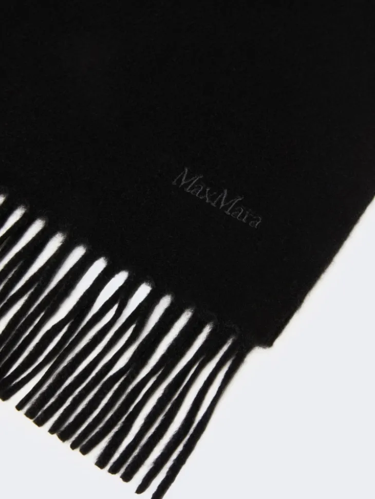 Cashmere logo stole - BLACK