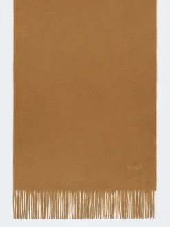 Cashmere logo stole - CAMEL