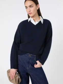 Cashmere V-neck sweater - NAVY