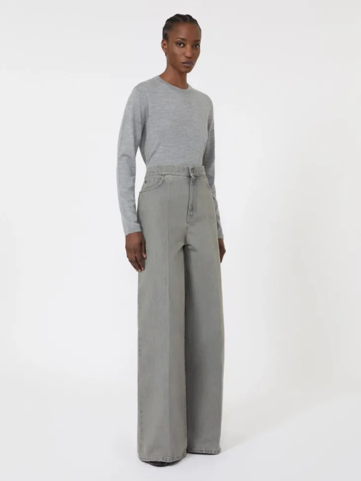 Cashmere yarn sweater - LIGHT GREY