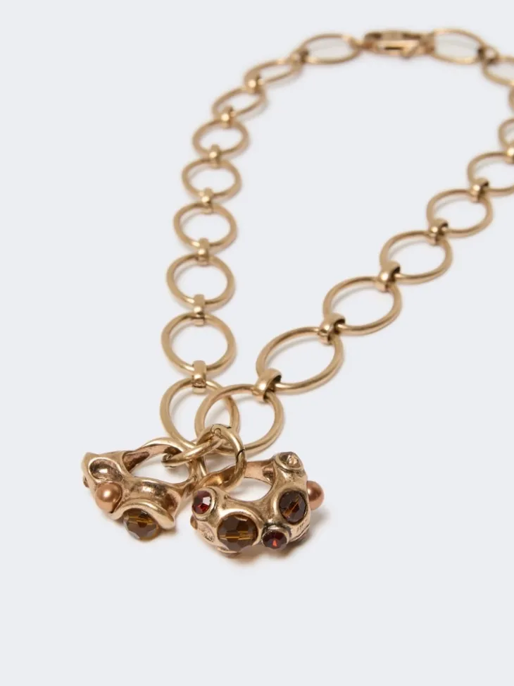 Chain necklace with charms - GOLD