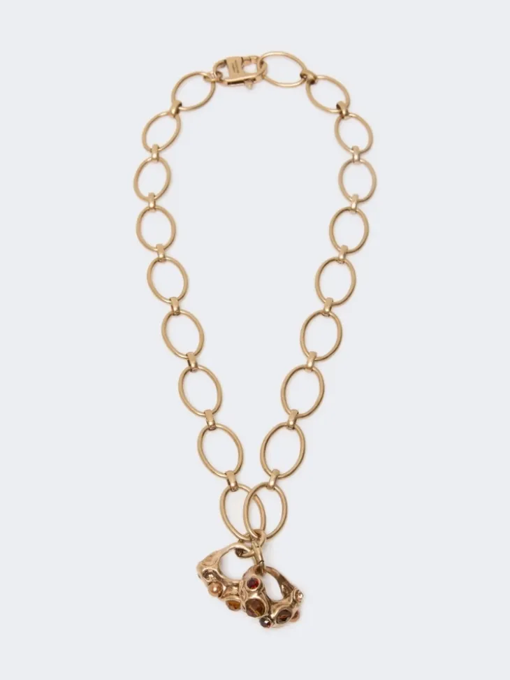 Chain necklace with charms - GOLD