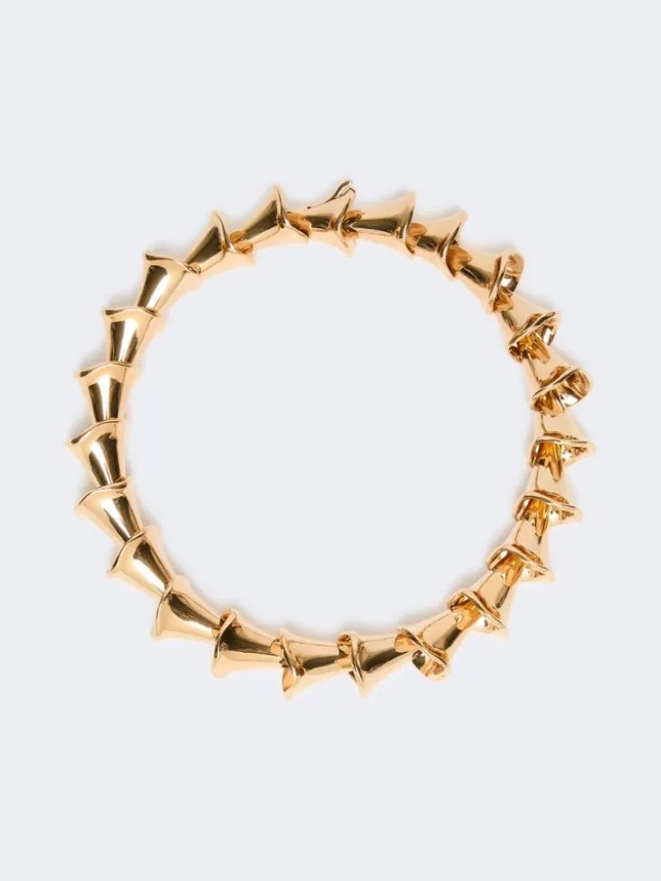 Choker necklace with floral elements - GOLD