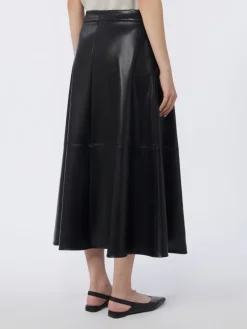 Coated fabric skirt - BLACK