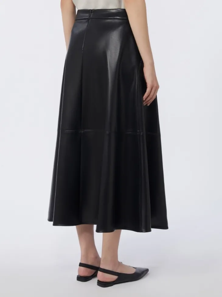 Coated fabric skirt - BLACK