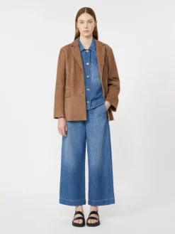 Cotton and linen denim jeans - NAVY
