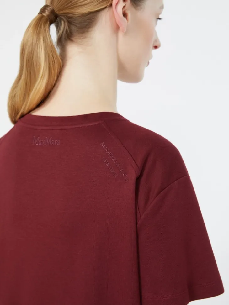 Cotton and modal jersey T-shirt - DARK RED