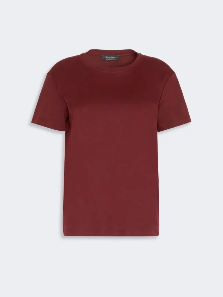 Cotton and modal jersey T-shirt - DARK RED