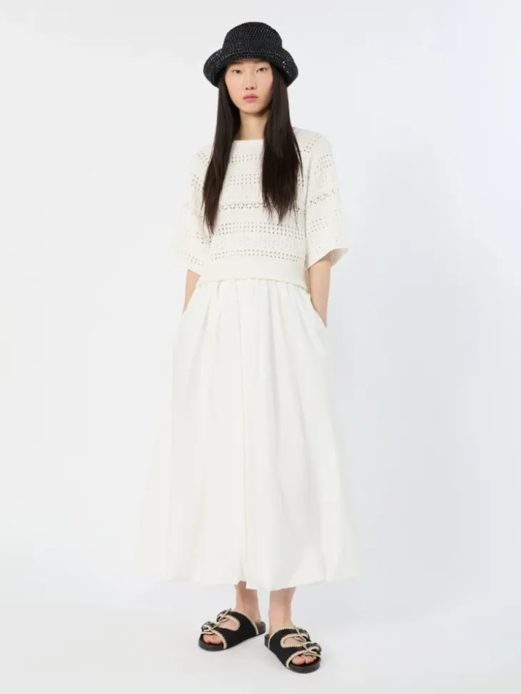 Cotton balloon skirt - IVORY