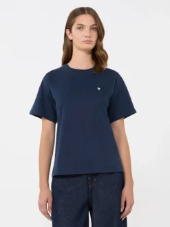 Cotton basic T-shirt - NAVY
