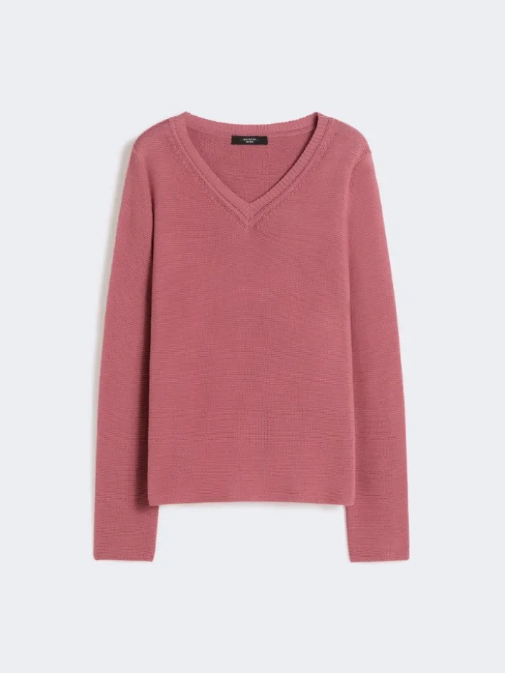 Cotton boxy sweater - ANTIQUE ROSE