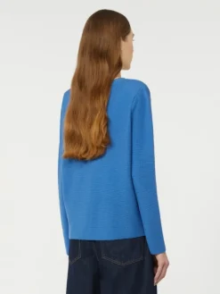 Cotton boxy sweater - CORNFLOWER BLUE