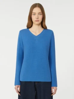 Cotton boxy sweater - CORNFLOWER BLUE