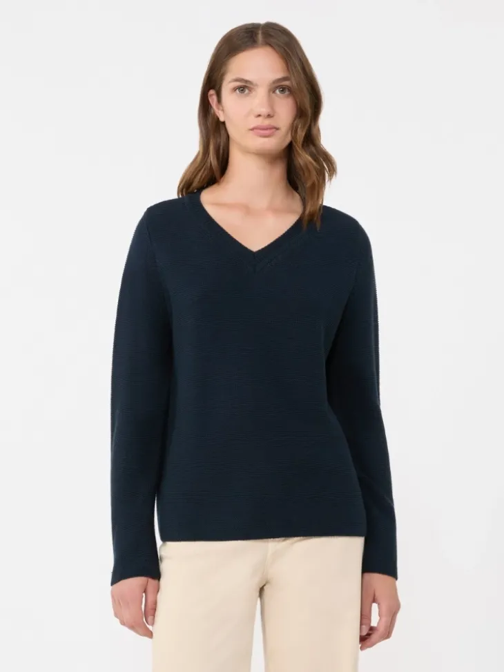 Cotton boxy sweater - NAVY