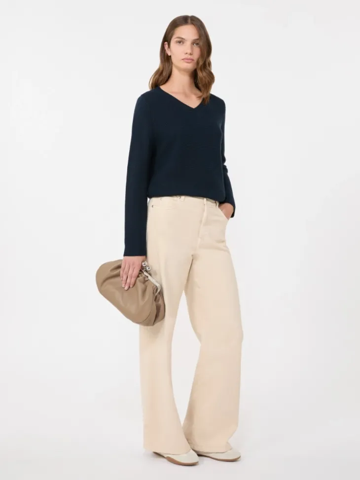 Cotton boxy sweater - NAVY