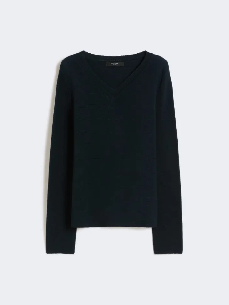 Cotton boxy sweater - NAVY