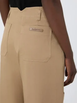 Cotton bull denim cargo trousers - SAND