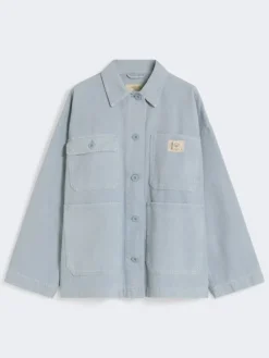 Cotton canvas workwear jacket - LIGHT BLUE
