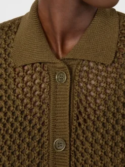 Cotton cordonnet cardigan - KAKI
