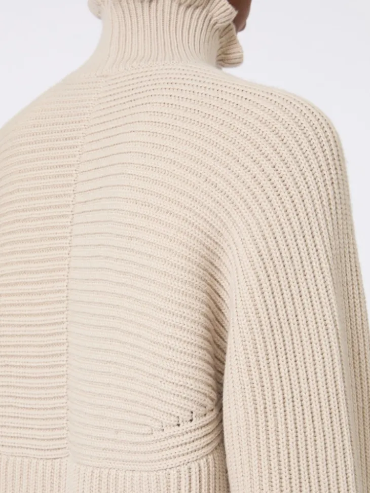 Cotton cordonnet oversized jumper - SAND