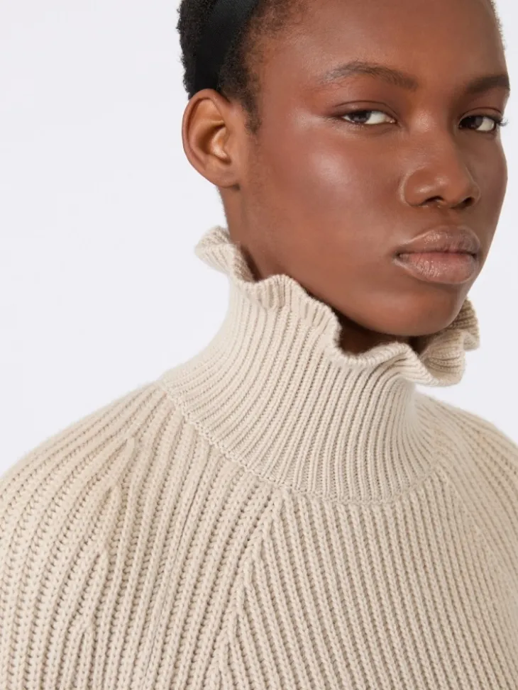 Cotton cordonnet oversized jumper - SAND