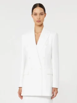 Cotton crepe canvas blazer - OPTICAL WHITE