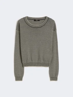 Cotton crew-neck sweater - NAVY