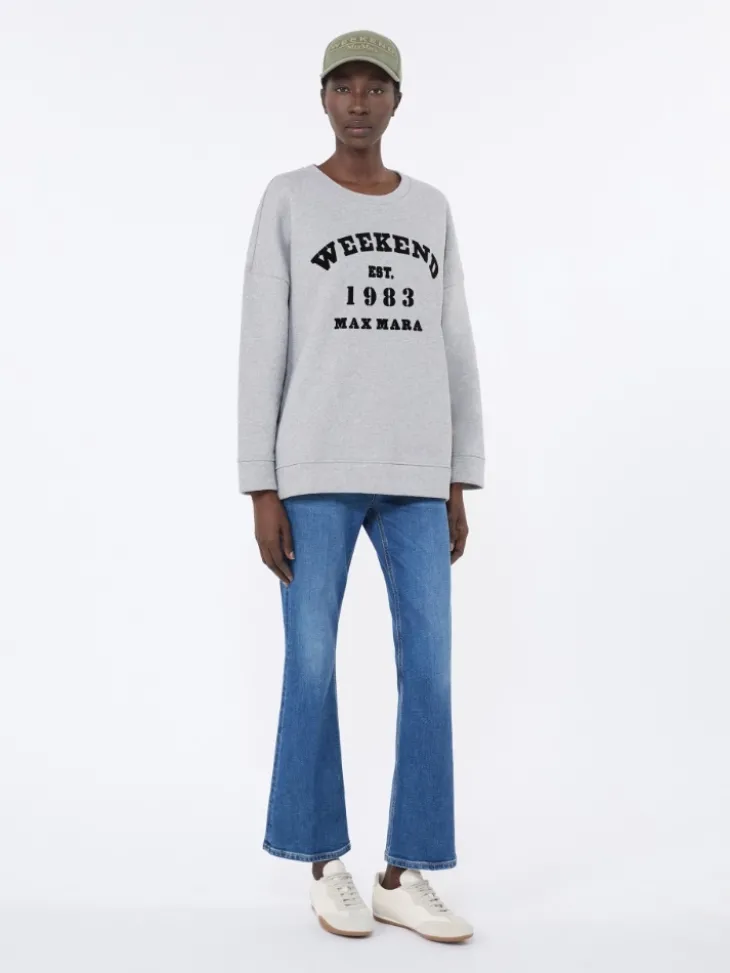 Cotton crew-neck sweatshirt - LIGHT GREY