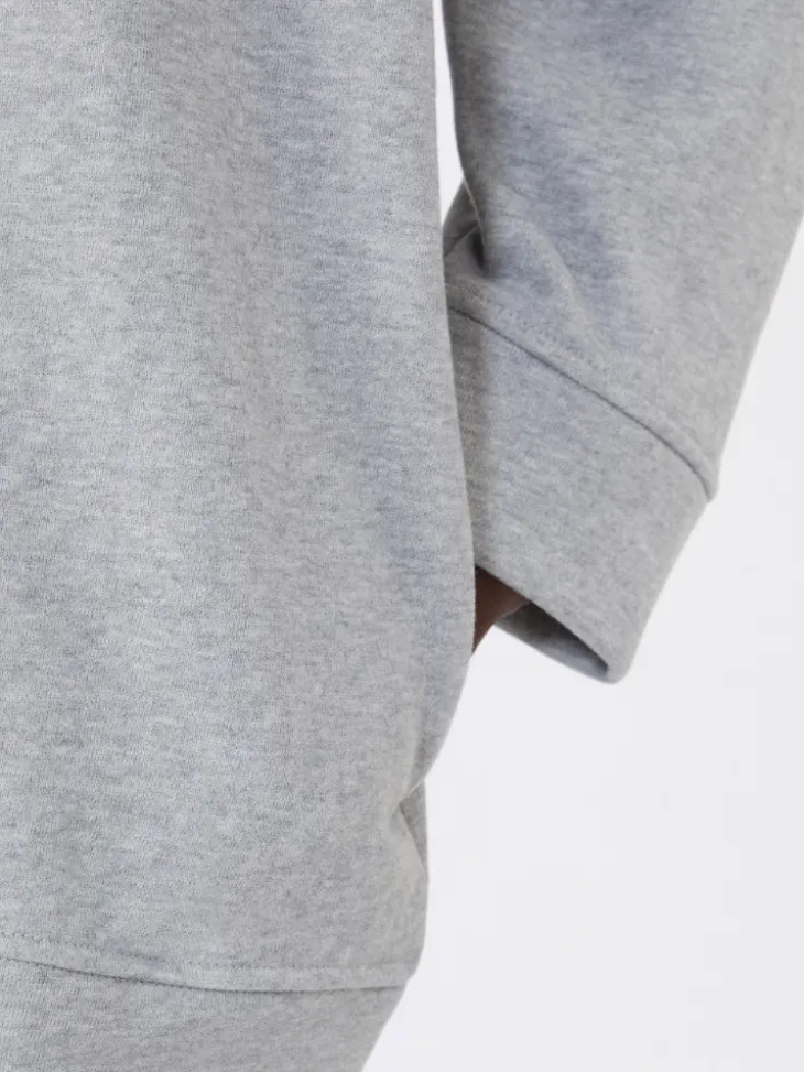 Cotton crew-neck sweatshirt - LIGHT GREY