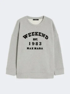 Cotton crew-neck sweatshirt - LIGHT GREY