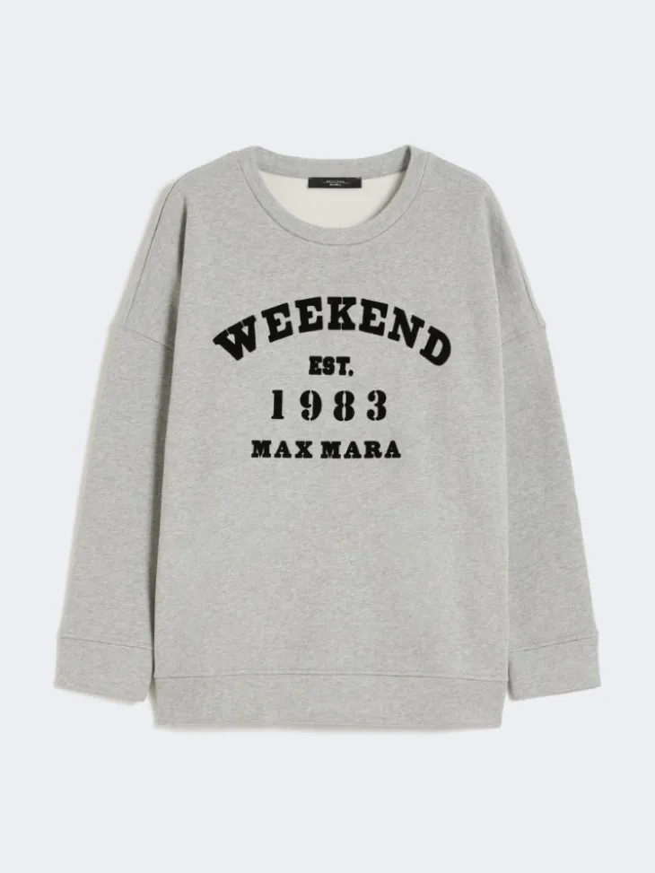 Cotton crew-neck sweatshirt - LIGHT GREY