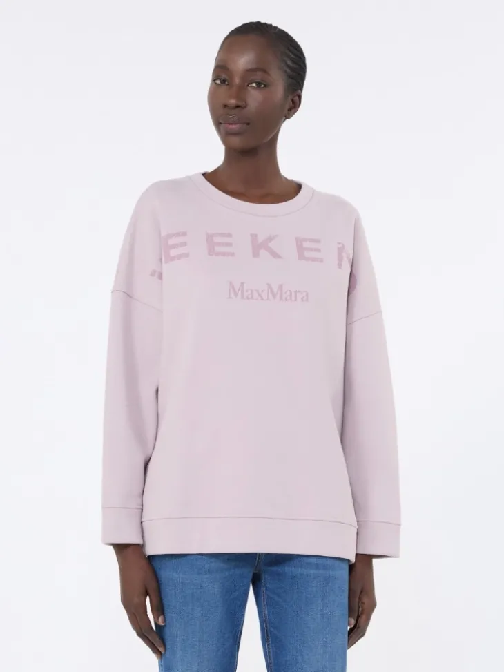 Cotton crew-neck sweatshirt - LILAC