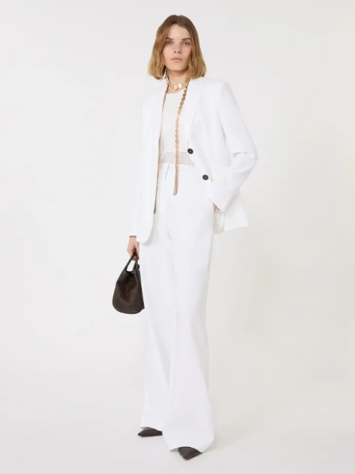 Cotton crêpe trousers - WHITE