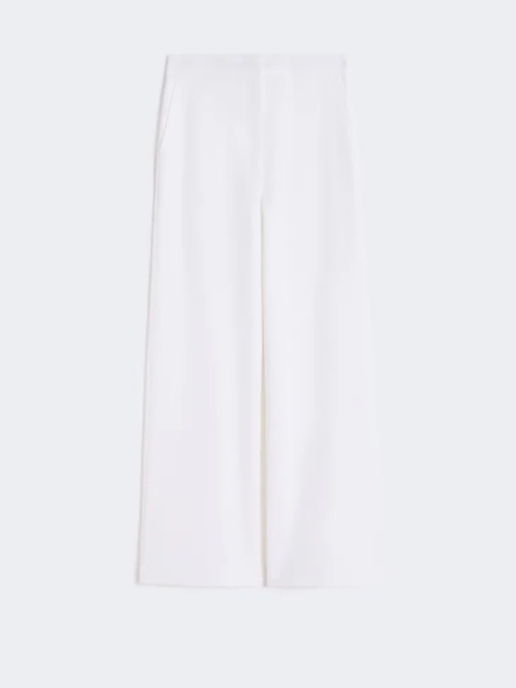 Cotton crêpe trousers - WHITE