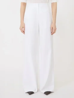 Cotton crêpe trousers - WHITE