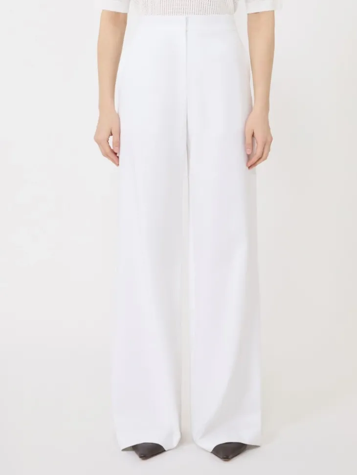 Cotton crêpe trousers - WHITE