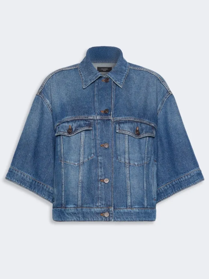 Cotton denim jacket - NAVY