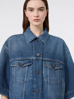 Cotton denim jacket - NAVY