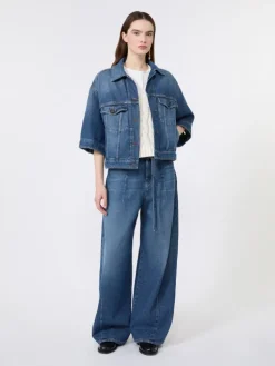 Cotton denim jacket - NAVY