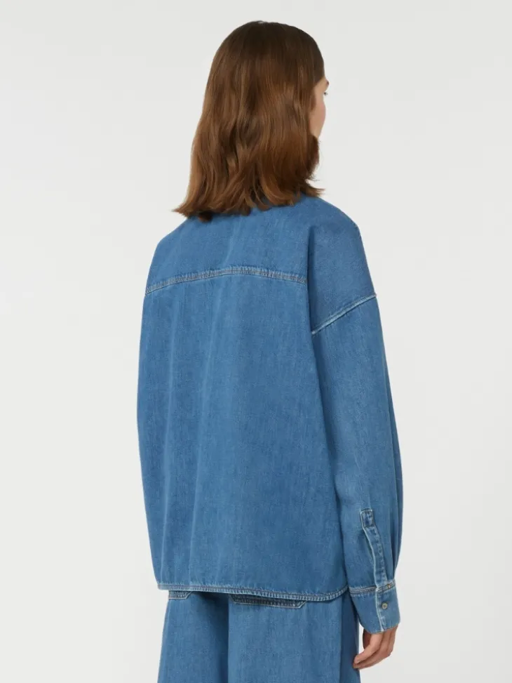 Cotton denim shirt - NAVY