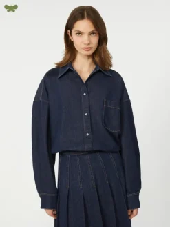 Cotton denim shirt - NAVY