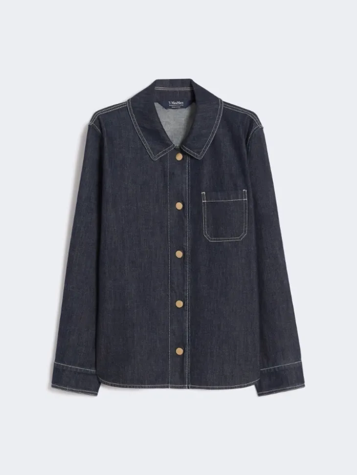 Cotton denim shirt - ULTRAMARINE