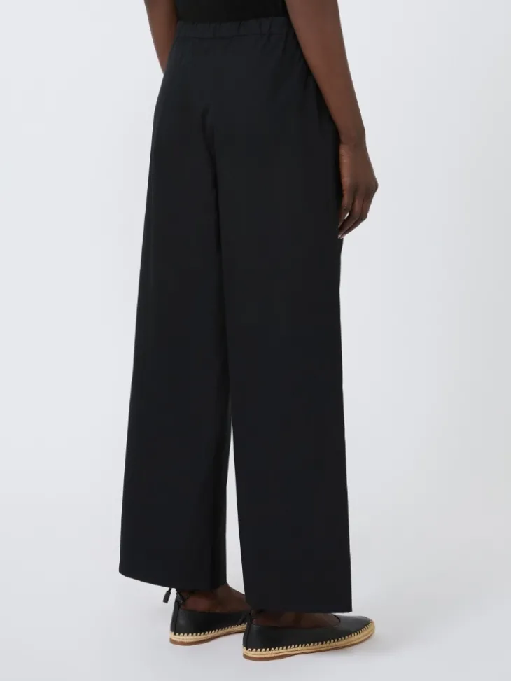 Cotton drawstring trousers - BLACK