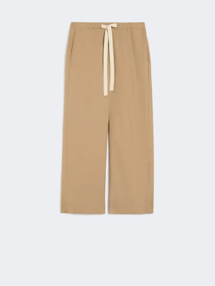 Cotton drawstring trousers - DESERT