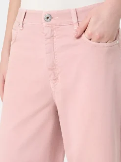 Cotton drill wide-leg trousers - PINK