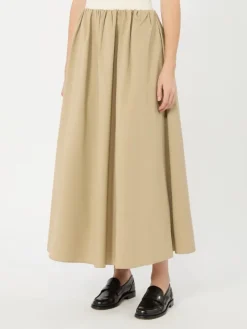 Cotton gabardine skirt - BEIGE