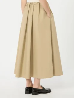 Cotton gabardine skirt - BEIGE