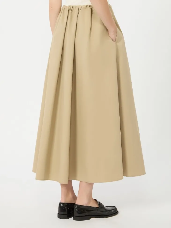 Cotton gabardine skirt - BEIGE